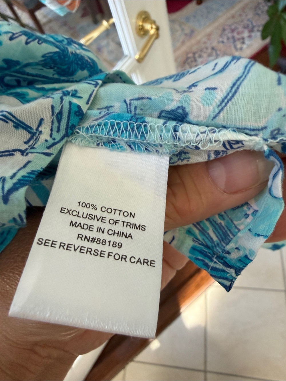 Lilly Pulitzer Blue & Aqua Printed Button-Front Shirt Dress - Picture 7 of 12